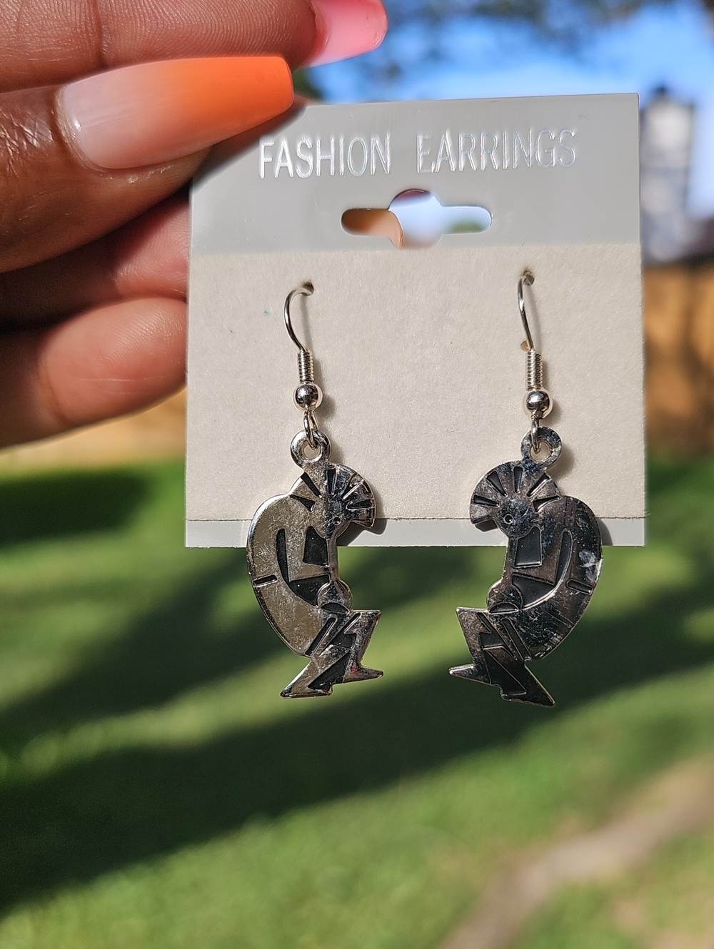 Silver Kokopelli Dangle Earrings - Fashion Jewelry